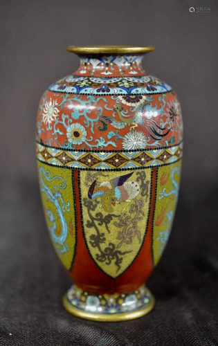 Japanese Cloisonne Vase with Panels