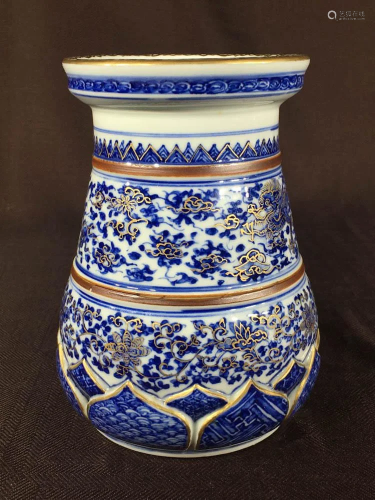 Japanese Blue White Porcelain Vase with Dragon