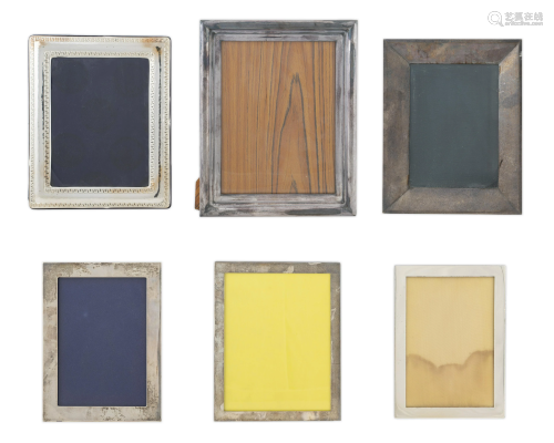 A Collection of Silver Picture Frames Large…