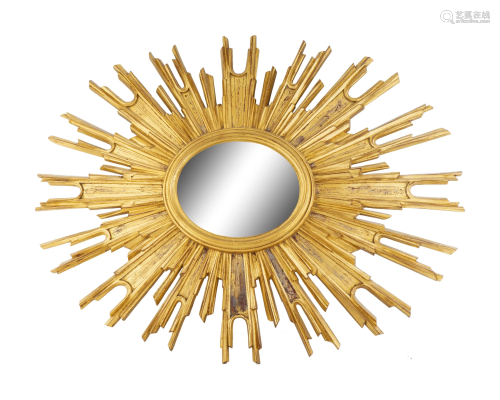 A Carved Giltwood Sunburst Mirror Height 26 …