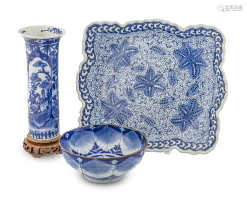 Three Japanese Arita Porcelain Table Articles H…