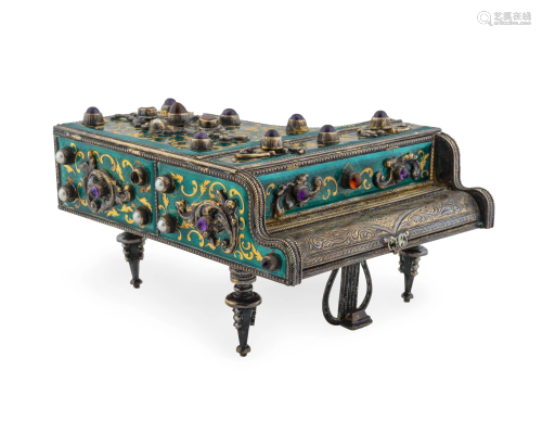A Reuge Piano-Form Music Box Height 4 x wid…