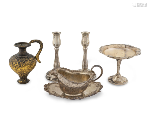 A Miscellaneous Group of Six Silver Table …