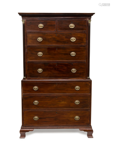 A George IIl Style Mahogany Chest on Chest…