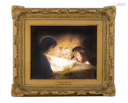 A Berlin Porcelain Plaque: Holy Night Height …