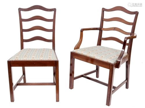 A Set of Fourteen George III Style Mahogany…