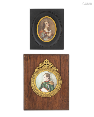 Two Miniature Paintings Framed dimensio…