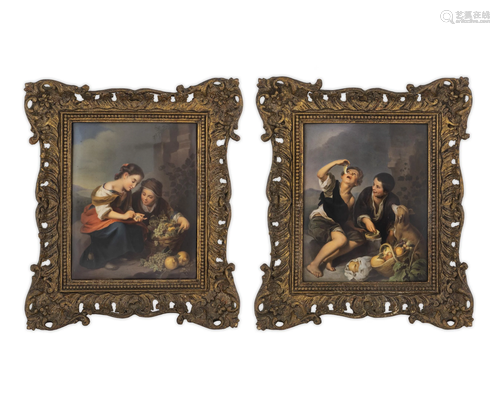 A Pair of Berlin Porcelain Plaques: The Littl…