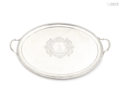 A George III Silver Two-Handled Oval Tray Le…