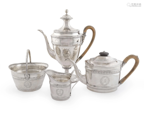 A George III Silver Four-Piece Tea and Coffee …