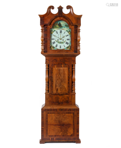 A Classical Figured Mahogany Tall Case Clock