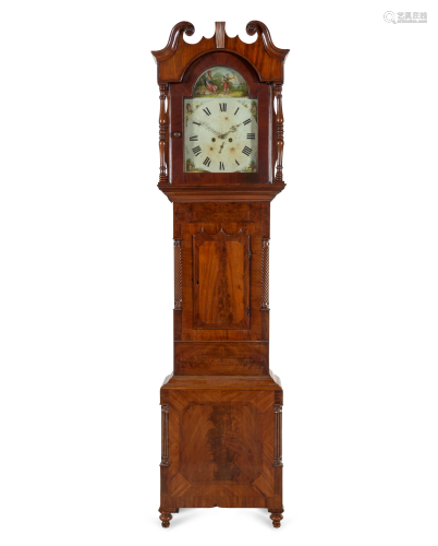 A Classical Figured Mahogany Tall Case Clock