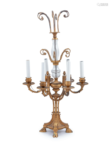 A Neoclassical Gilt Bronze Six-Light Candelabr…