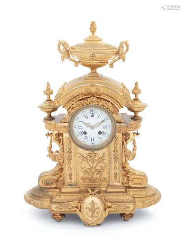 A French Gilt Bronze Mantel Clock