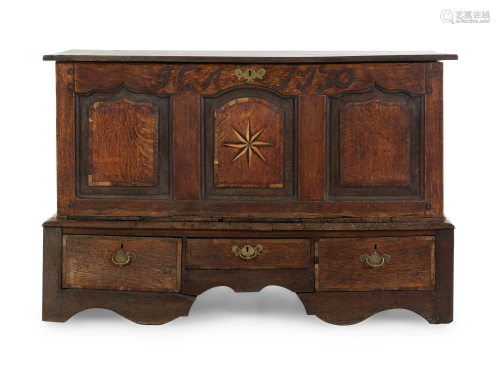 A George II Oak and Marquetry Blanket Chest