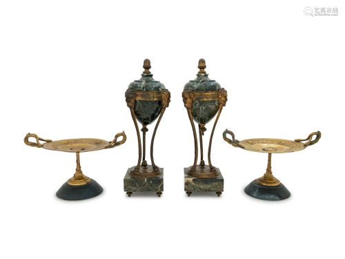 A Pair of Neoclassical Brass Tazze …
