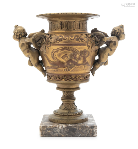 A Neoclassical Gilt Bronze Urn