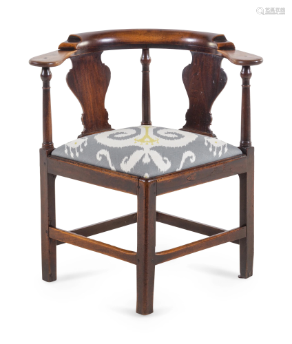 A George III Mahogany Corner Chair