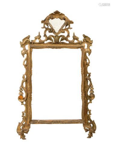 An Italian Baroque Style Giltwood Mirror Frame