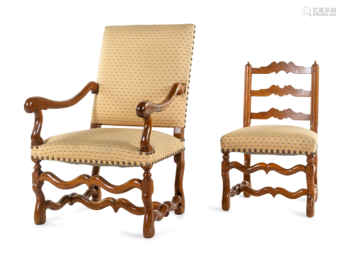 Two Spanish Carved Fruitwood Chairs
