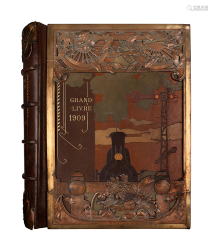 [ART NOUVEAU BINDING]. Blank railroad …