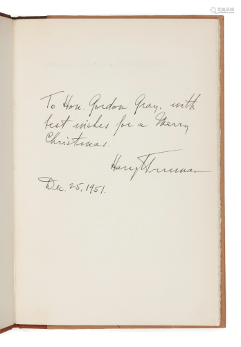 TRUMAN, Harry S. (1884-1972). Address of …