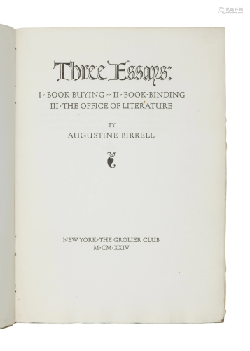 [GROLIER CLUB]. A group of 3 works publish…
