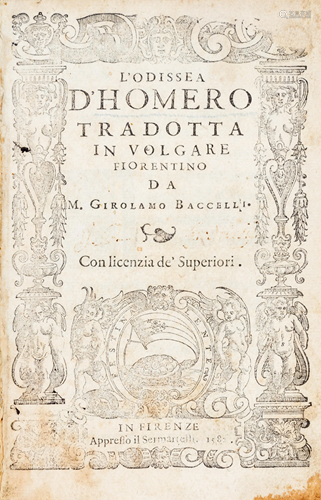 HOMER. L'Odissea. Girolamo Bacelli, translator.