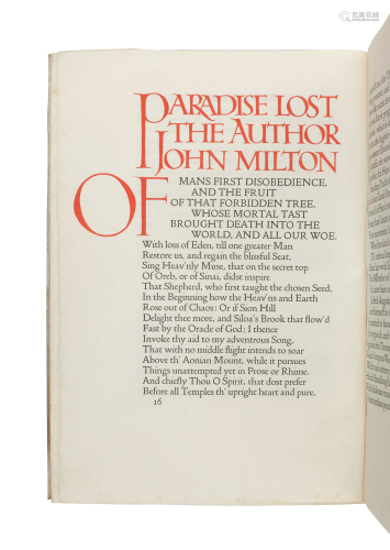 [DOVES PRESS]. MILTON, John (1608-1674…