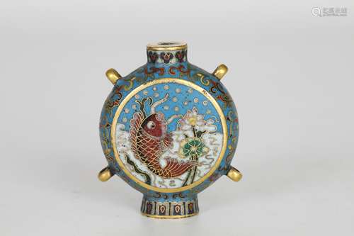 18th Cloisonne Snuff Bottle with Fish Every Year