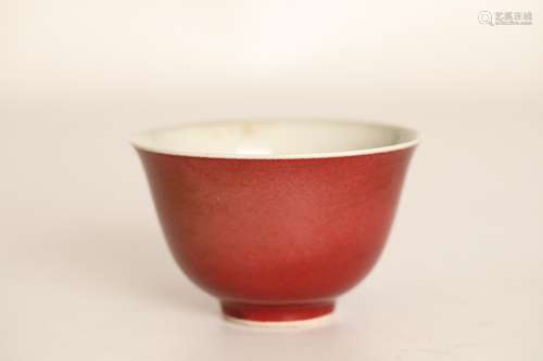 18th Red glaze cup