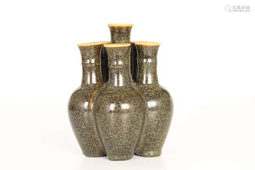 Qianlong,Tea glaze  five hole bottle