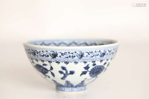 Qing Blue and white glaze bowl