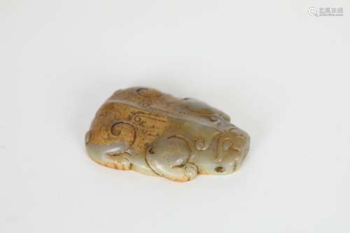 Ming Hetian jade tiger 