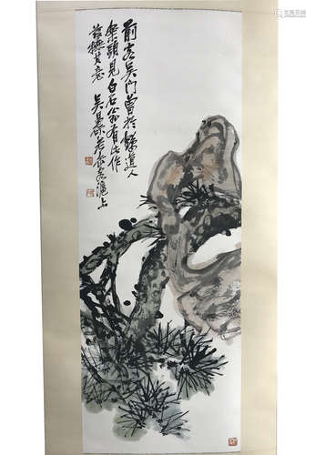 Wu Changshuo, pine and stone figure