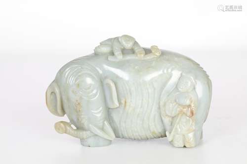 19th Hetian Jade Elephant