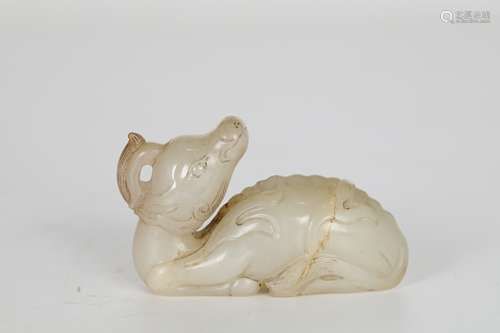 Tang Hetian jade unicorn