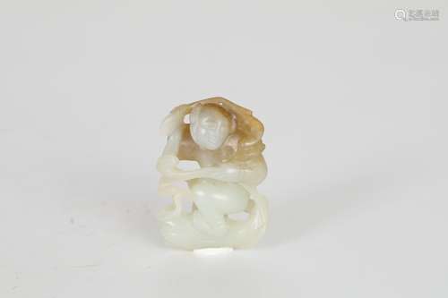 Ming Ancient Jade Boy Pendant