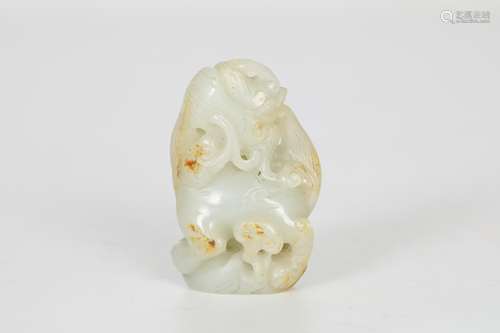 Ming Hetian jade beast decoration