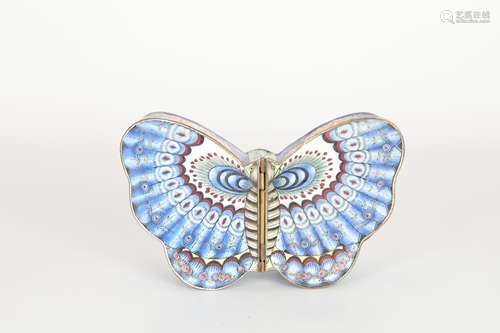 19th Cloisonne butterfly-shaped box