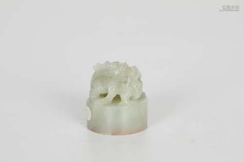 18th Hotan Jade Dragon Seal