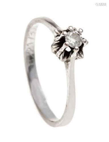 Brilliant ring WG 585/000 with a brilliant 0.10 ct W / PI, RG 53, 2.1 gBrillant-Ring WG 585/000