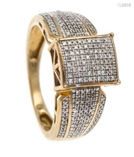 Brilliant ring 375/000 with 196 diamonds, 0.25 ct total W / SI, ring size 53, 3.9 gBrillant-Ring