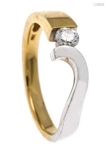 Brilliant ring GG / WG 750/000 with a brilliant 0.215 ct W / PI1, RG 56, 4.7 gBrillant-Ring GG/WG