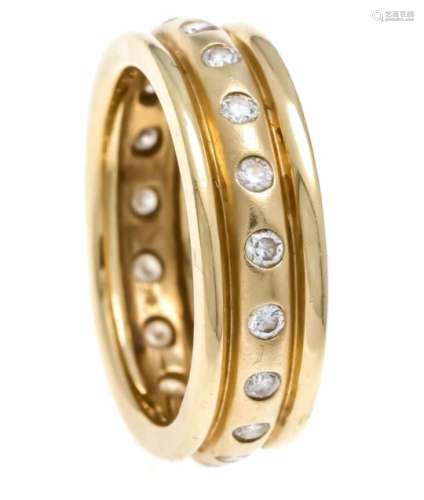 Eternity ring GG 585/000 all around with 19 brilliant-cut diamonds, total 0.50 ct W / PI1,RG 53, 6.2