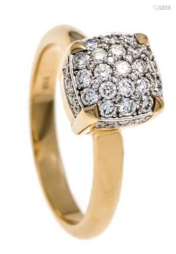 Brilliant ring GG 585/000 with 61 diamonds, total 0.80 ct W / SI, RG 60, 5.0 gBrillant-Ring GG 585/