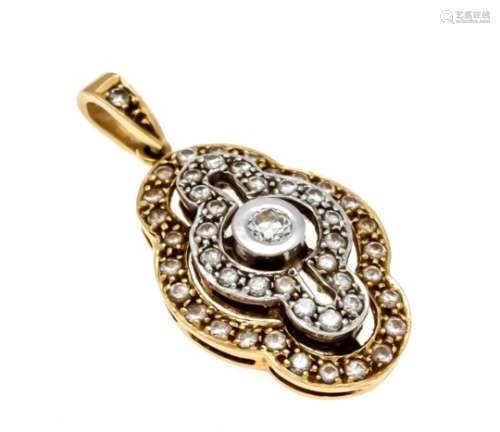 Brilliant pendant GG / WG 750/000 with diamonds, total 0.36 ct W / SI, L. 26 mm, 3.5 gBrillant-