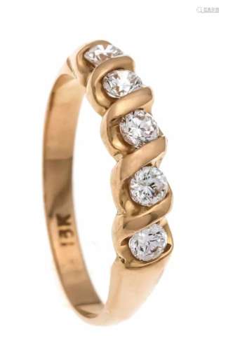 Ring RG 750/000 with 5 round fac., White gemstones 3 mm, RG 53, 2.8 gRing RG 750/000 mit 5 rund