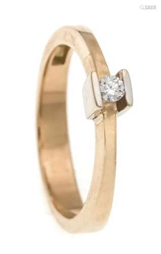 Brilliant ring GG / WG 750/000 with a brilliant 0.08 ct TW / VS, RG 55, 3.9 gBrillant-Ring GG/WG