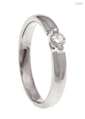 Brilliant ring WG 585/000 with a brilliant 0.15 ct W / SI, RG 53, 3.3 gBrillant-Ring WG 585/000